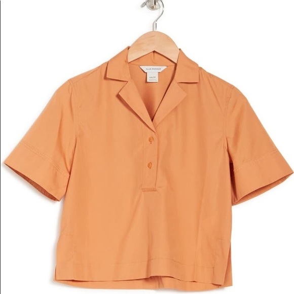 CLUB Monaco Notch Collar Crop Shirt - Picture 1 of 11